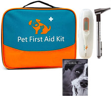 Erste Hilfe Set für Haustiere Hunde Katzen mit Otoskop Thermometer Tasche