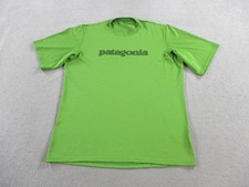 Patagonia Shirt Mens Medium Green Logo Performance Tee Made in USA Style 45320
