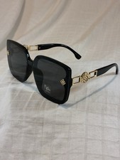 Mackie Women's Oversized Square Black Sunglasses Black Lens 100 UV Protection