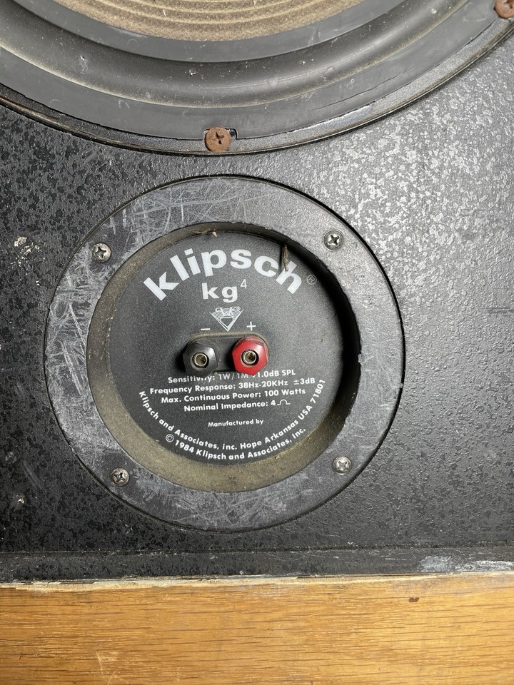 KLIPSCH KG4 Floor Audio L&R Pair of Speaker, Wooden Cabinet with Rear ...