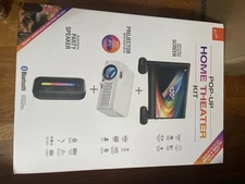 iLive Pop-Up Movie Theater Kit Projector, Soundbar, 120" Screen