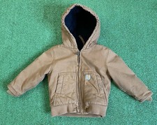 Carhartt Jacket Kids 2T Full Zip Hood OJ852-B Brown Hooded Insulated Lined Y2K