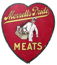 c1900 MORRELL'S PRIDE MEATS OTTUMWA IOWA HAMS BACON ADVERTISING FAN Z6078