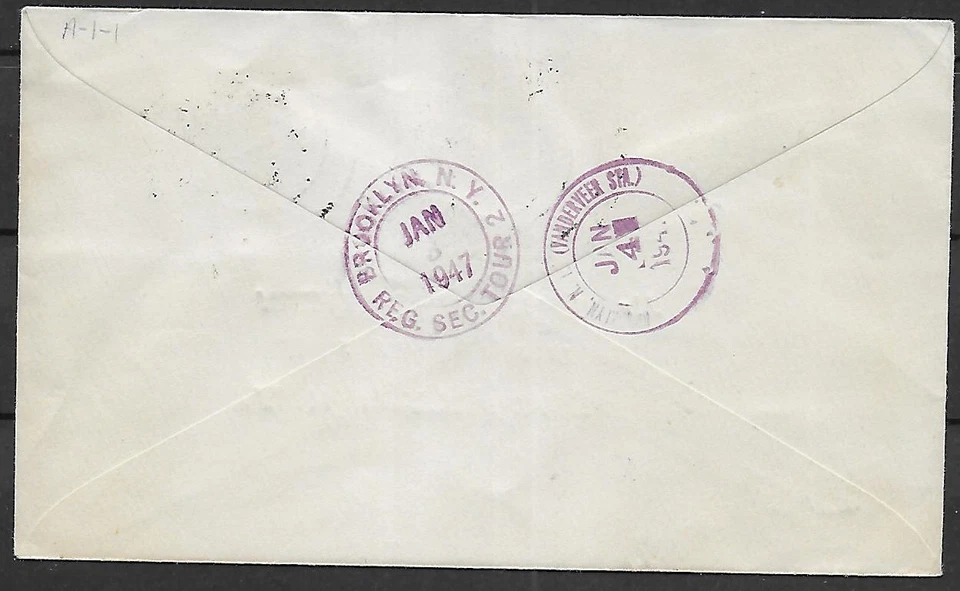 Aden 1946 R-Victory cover to New York - Image 2 of 2