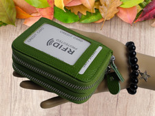 Portable Mini Genuine Leather Credit ID Business Card Holder Pocket Wallet RFID