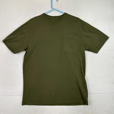 Carhartt T Shirt Adult Medium Original Fit No Logo Green Pocket Crewneck