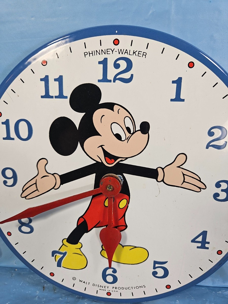 Vintage Disney Mickey Mouse Phinney Walker Metal Wall Clock | eBay