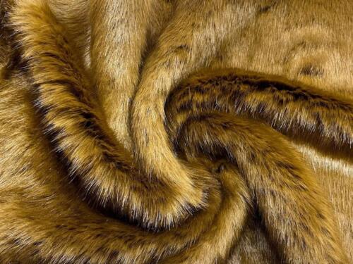 Super Luxury Faux Fur Fabric Material OLD GOLD - Picture 1 of 5