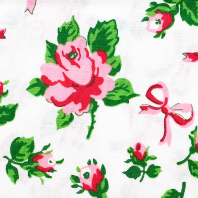 Windham Quilting Cotton Fabric First Blush Ruby Red 41951 Pink Roses Bows 10x44