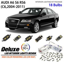 Zestaw oświetlenia wnętrza LED + żarówki tablicy rejestracyjnej do AUDI A6 S6 RS6 2004-2011