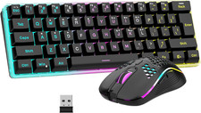Compact RGB Wireless Gaming Keyboard Mouse Combo with Rechargeable Battery