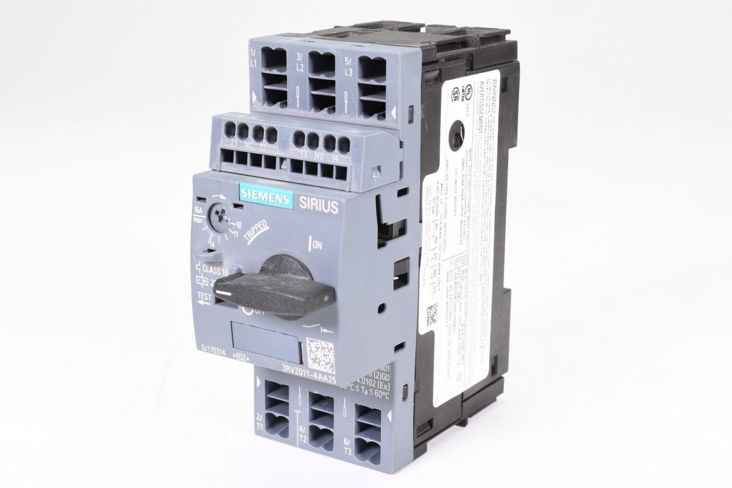 SIEMENS 3RV2011-4AA25, Circuit breaker with auxiliary switch, E02