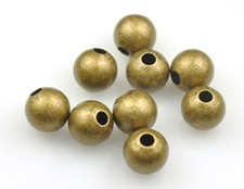 10 Antique Gold Plated Brass Round Spacer Beads 8MM