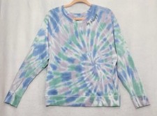 Women's Be Happy Sweatshirt Grayson Threads -Blue Green Purple Tie Dye Xs GB