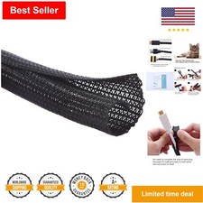 Cord Protector - Split Sleeving for USB Power Audio Video - Protect - Black