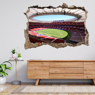 Fußballstadion Wanda Madrid 3D Smashed View Wandsticker Poster Aufkleber A510