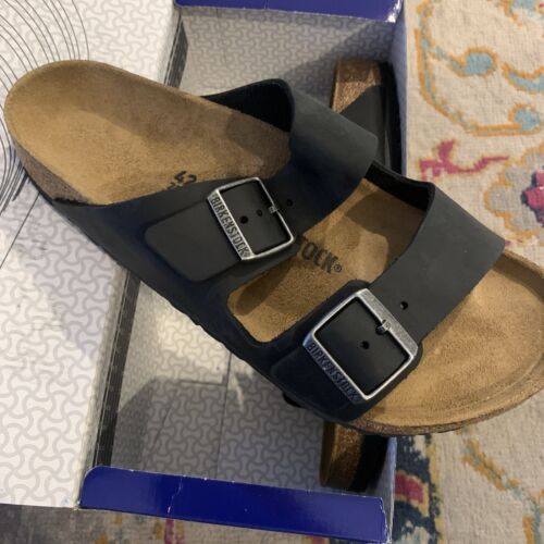 Birkenstock Arizona Leather Slip on Sandal, Size 42 W11 - M9- Black