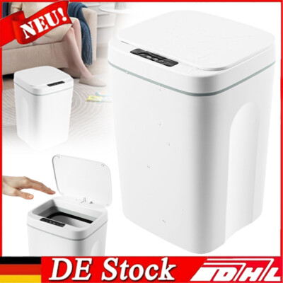 16 Liter Automatik Mülleimer mit Smart Sensor Küche Abfall l Mülleimer weiß NEU
