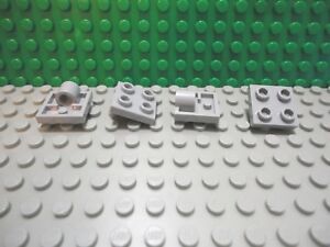 Lego 4 Light Bluish Gray technic 1x1 beam brick with 1 pin hole
