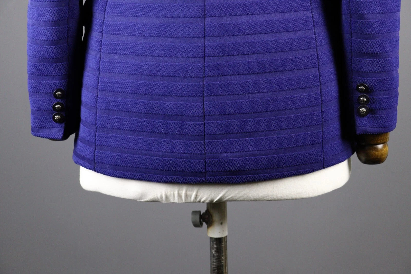 Giacca blazer VERSACE JEANS COUTURE blu a costine testurizzata taglia 42