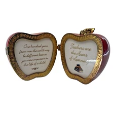 Heart of Teaching Music Box Heirloom Porcelain Red Apple Ardleigh Elliott (Read)