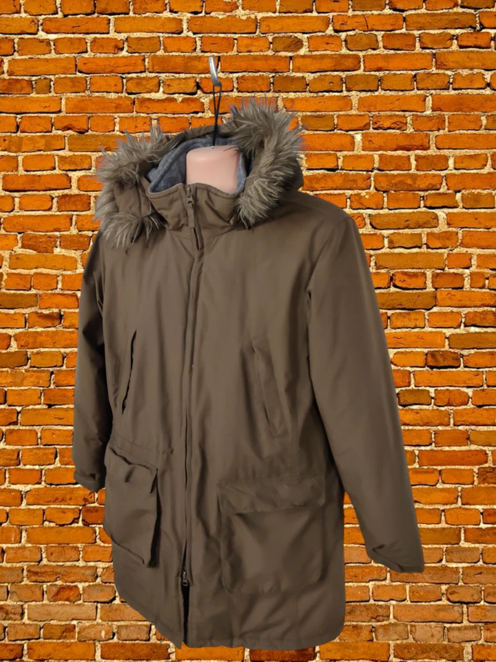 CHAQUETA ABRIGO MUJER LANDS' END WINDSTOPPER TALLA UK 6-8 MARRÓN ACOLCHADO INVIERNO CAPUCHA Foto 2 de 4