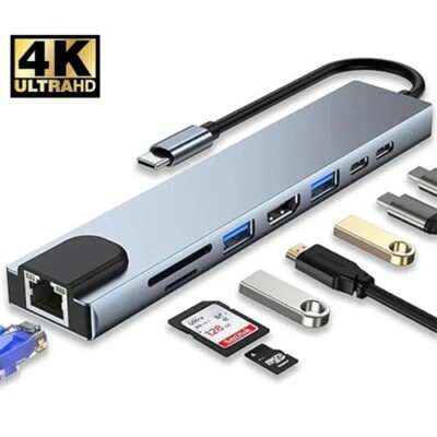 USB C HUB Type C Splitter Thunderbolt 3 Docking Station Laptop Adapter With