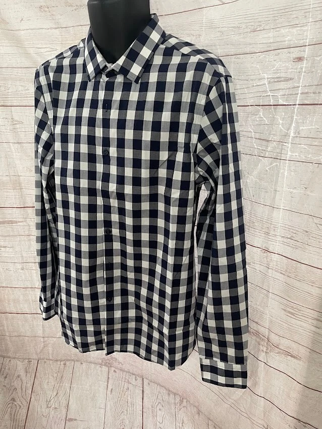 Camisa Daniel Hechter ajustada sin planchar para hombre con botones delanteros a cuadros talla XL Foto 2 de 4