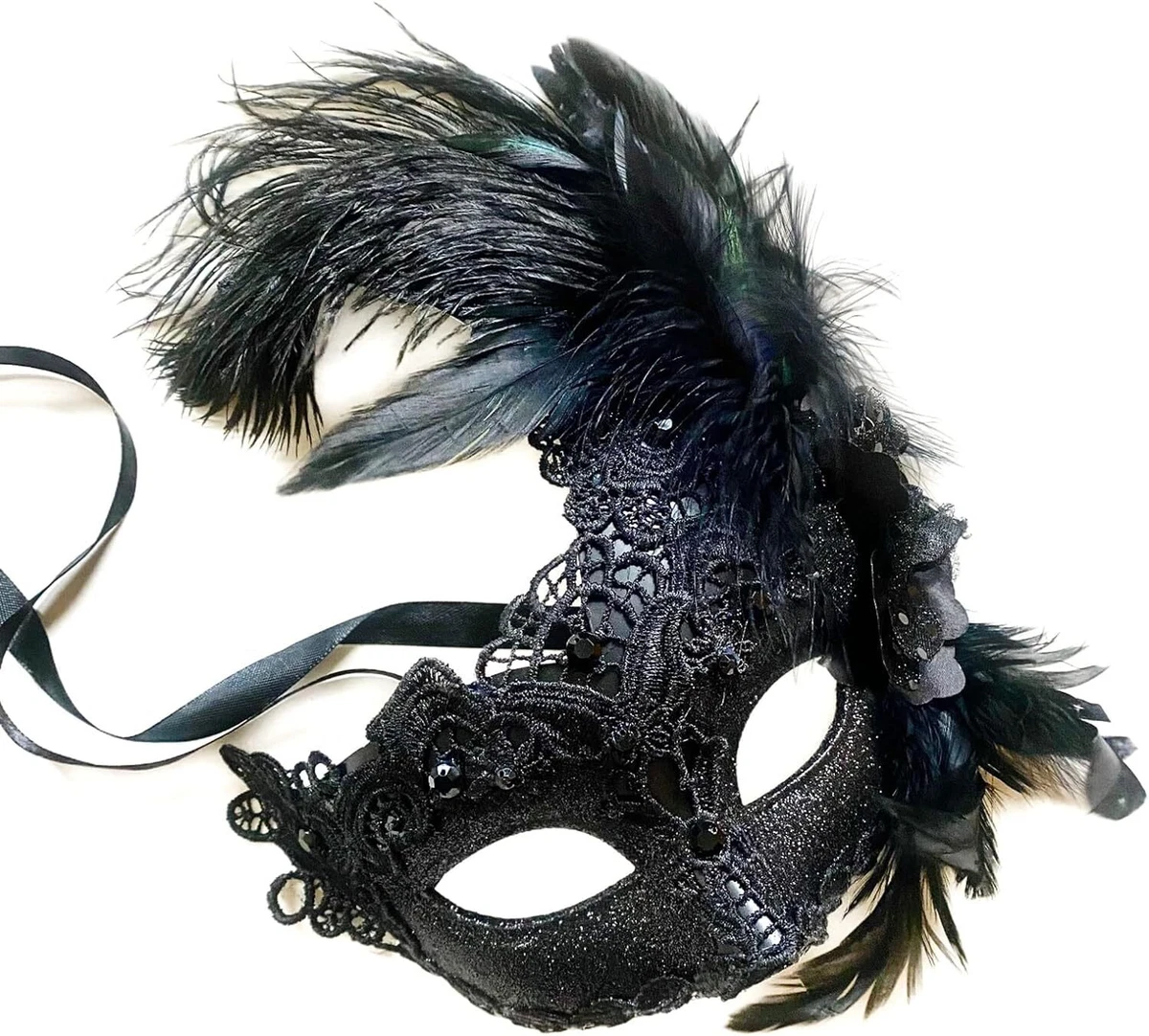 Máscara Veneciana Negra Y Dorada De Lujo – Hecha A Mano Con Banda Elástica Ajustable, Ideal Para Bailes De Máscaras Y Fiestas De Disfraces