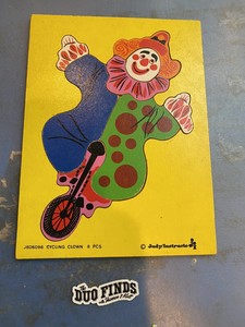 Vintage Judy Instructo Legno Puzzle Ciclismo Faccia Da Clown J Ebay