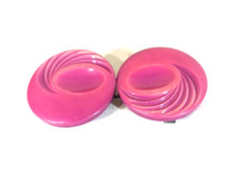 Vintage Pink Round Swirl Art deco Celluloid Antique Belt Buckle Sash Ribbon