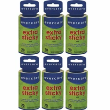 Evercare Lint Roller Refill 60 Sheets Extra Sticky Pet Hair Dandruff - 6 Pack