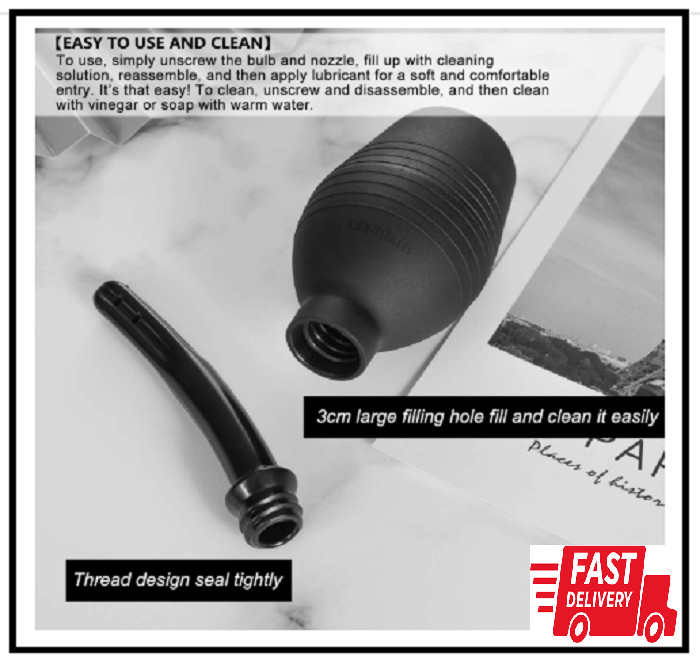 10 Oz Enema Bulb Kit with Storage Bag- Anal or Vaginal Silicone Douche for Men