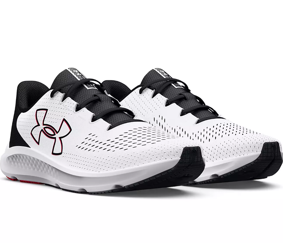 Men's Under Armour Charged Pursuit 3 Sneakers White Black New In Box