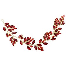 Bridal Crystal Headpiece Wedding Party Rhinestone Gold Vine Hair Pieces Acces...