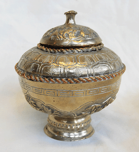 Antique Chinese Lidded Pot - Silver & Copper pre 1900