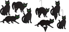 Garden Scare Cats with Reflective Eyes Set of 8 