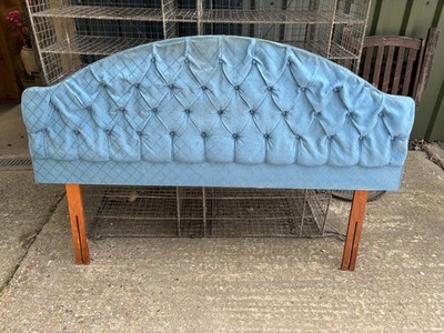 Vintage Exclusief Kingsize Kopfteil Blau Stoff