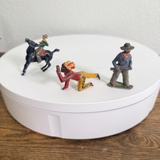 Vintage Cowboy Indian Lead Figures England France Mixed Lot Of 3 Rep