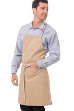 Chef Works Unisex Austin Bib Apron Natural