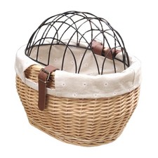 Wicker Bike Basket For Small Dogs Cats Pet Carrier Front Basket With Wire Me(01