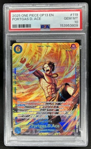 2025 One Piece Carrying On His Will Portgas D. Ace Special Card #OP13-119 PSA 10