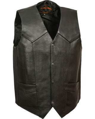 #ad Milwaukee Leather Men#x27;s Classic Snap Gun Pockets Vest LKM3730 BLACK $84.70