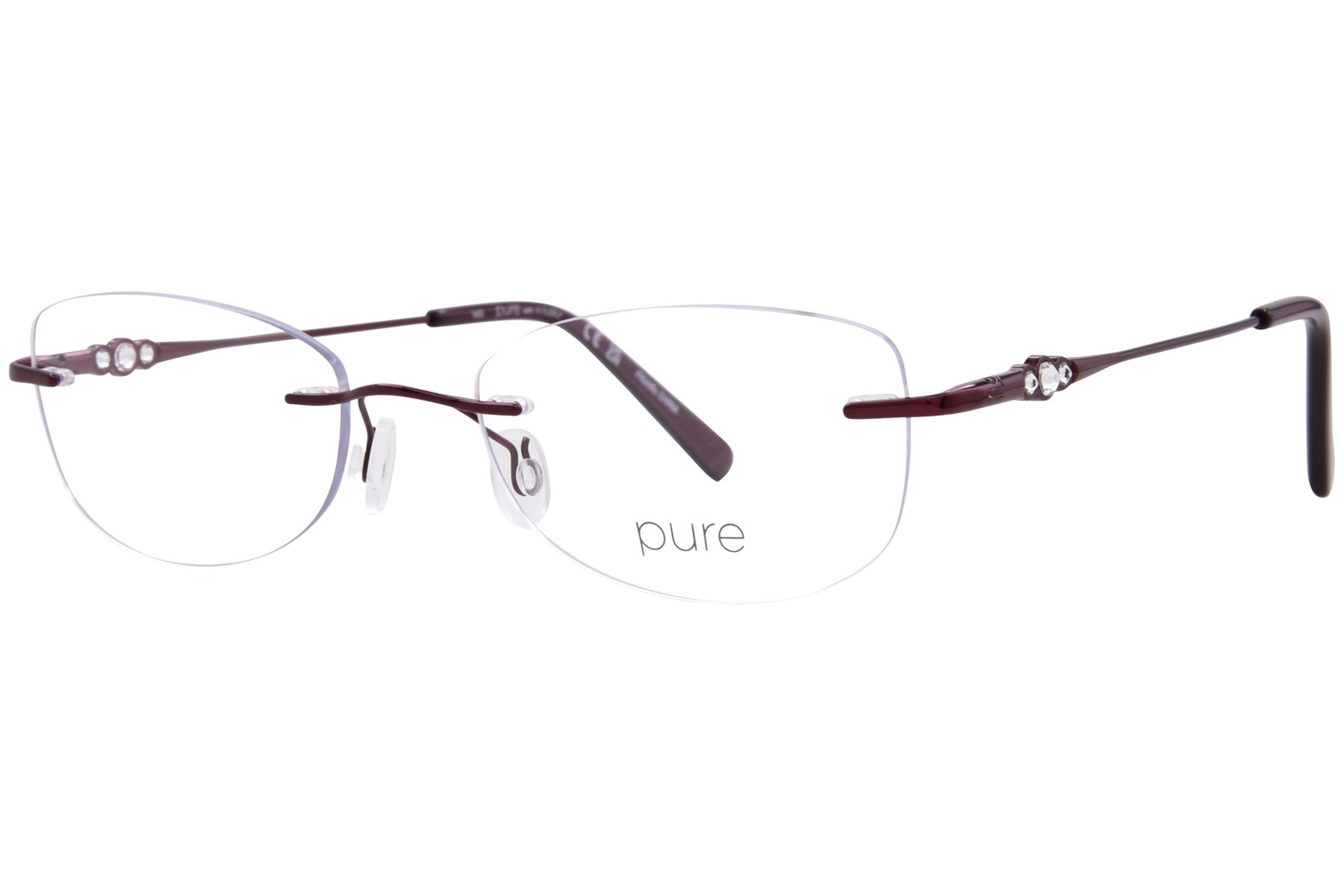 Pure Airlock Embrace 202 604 Титановые очки женские бордовые без оправы 49 мм