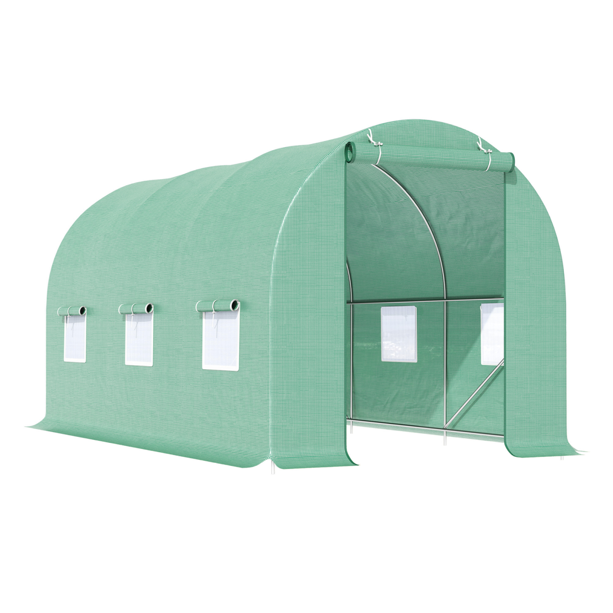 Outsunny Polytunnel Greenhouse - 6.5 x 14.6ft - Green - Image 2
