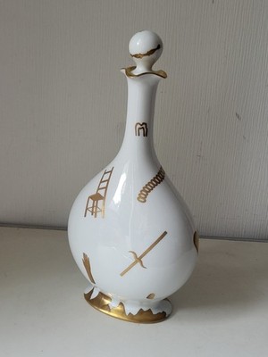 Seltene Porzellan Flasche Richard Ginori Design Gio Ponti Trionfo Italiano 