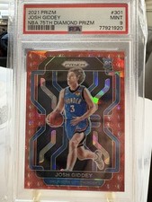Josh Giddey Rookie Red Diamond 75th Anniversary Prizm! /75 PSA 9. 🔥🏀🐂
