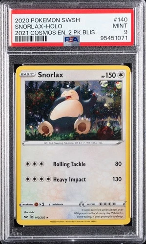 Snorlax - (Cosmos Holo) 140/202 Blister Exclusives Holo SWSH 2021 Promo PSA 9