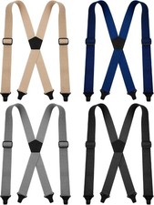 4 Pcs X Back Hidden Suspenders for Men, Heavy Duty Under Clothing Suspenders wit