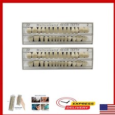 56 Pc False Teeth Synthetic Resin Upper Lower Denture Set A2